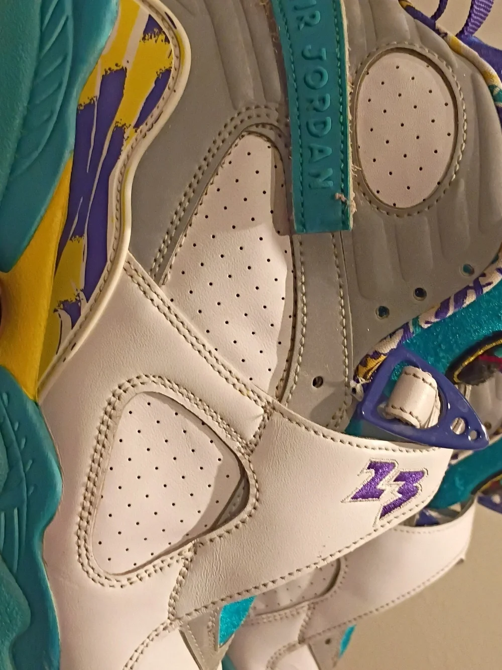 Nike Air Jordan  Aqua Sneakers Size US 8.5 - Teal, Purple, Yellow